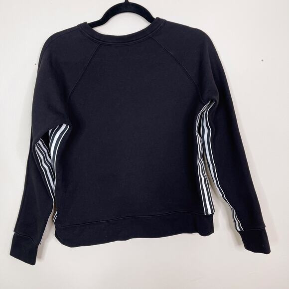 Athleta 24/7 Striped Crew Sweatshirt Pullover Black White Small S Crew Neck - Picture 2 of 11